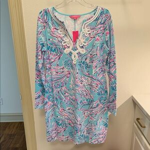 Lilly Pulitzer Blue and Pink Patterned Dress